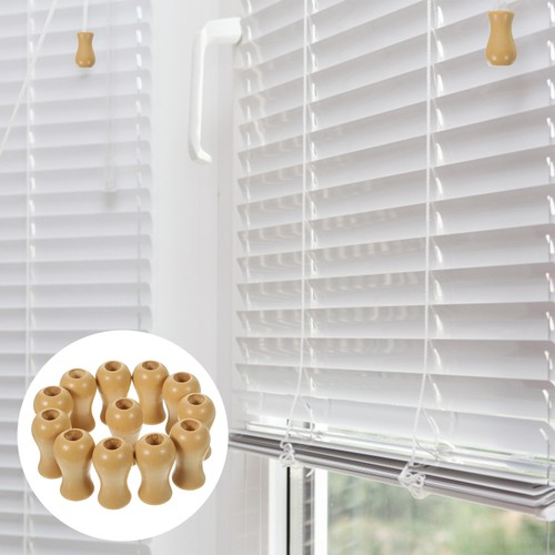 12 Piezas Cortina de Bambú Madera Colgante Persiana Accesorios Cordón Gotas - Imagen 5 de 12