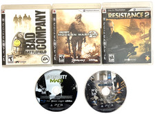 PS3 5 Game Lot Call of Duty MW2 MW3 Battlefield Bad Company Resistance 2 Crysis
