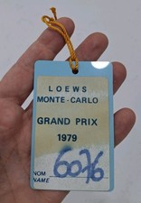 1979 Monaco Grand Prix Dick Barbour Loews Paddock Pass Badge F1 Paul Newman Era 1979 Monaco Grand Prix Dick Barbour Loews Paddock Pass Badge F1 Paul Newman Era