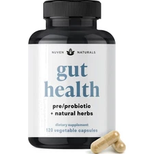 All-in-One Gut Health w/Probiotics, Prebiotics, Digestion-Supporting Herbs, a...