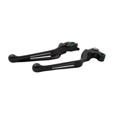 Schwarze Hebel 2 Rillen für Harley Davidson Big Twin ab 1996 und XL 1996-2003