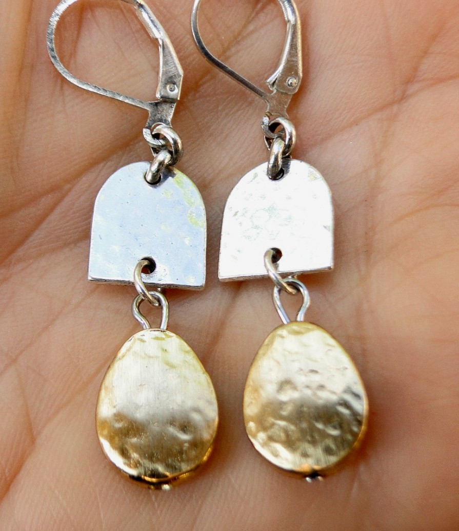 Altered Brighton Mediterranean & Marrakesh  Gold Silver Charm Lever Back Earring