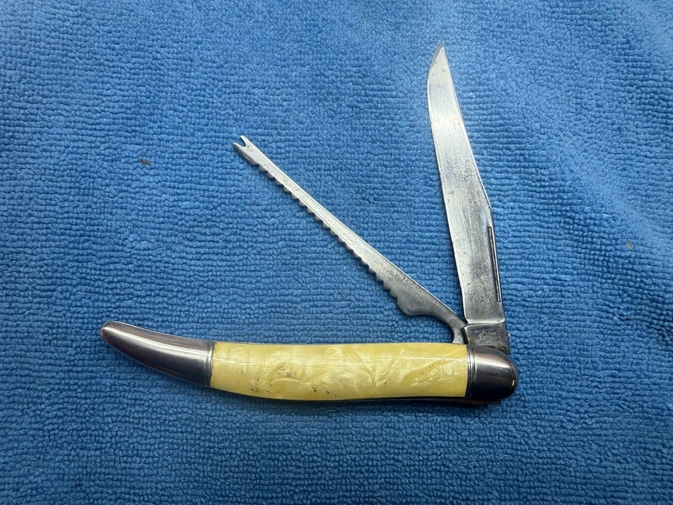 De colección. Cuchillo de pesca Hammer Brand Sportsmaster 1945-55 de dos hojas Foto 3 de 4