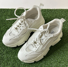 Steve Madden Women s White Chunky Lace-Up Mesh Athletic Sneaker Women's Sz. 9.5
