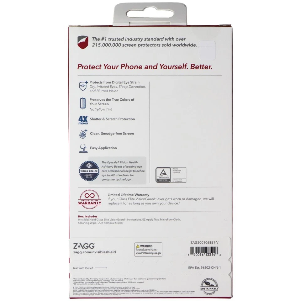 ZAGG (Glass Elite VisionGuard+) Screen Protector for Google Pixel 5 - Clear - Image 2 of 4