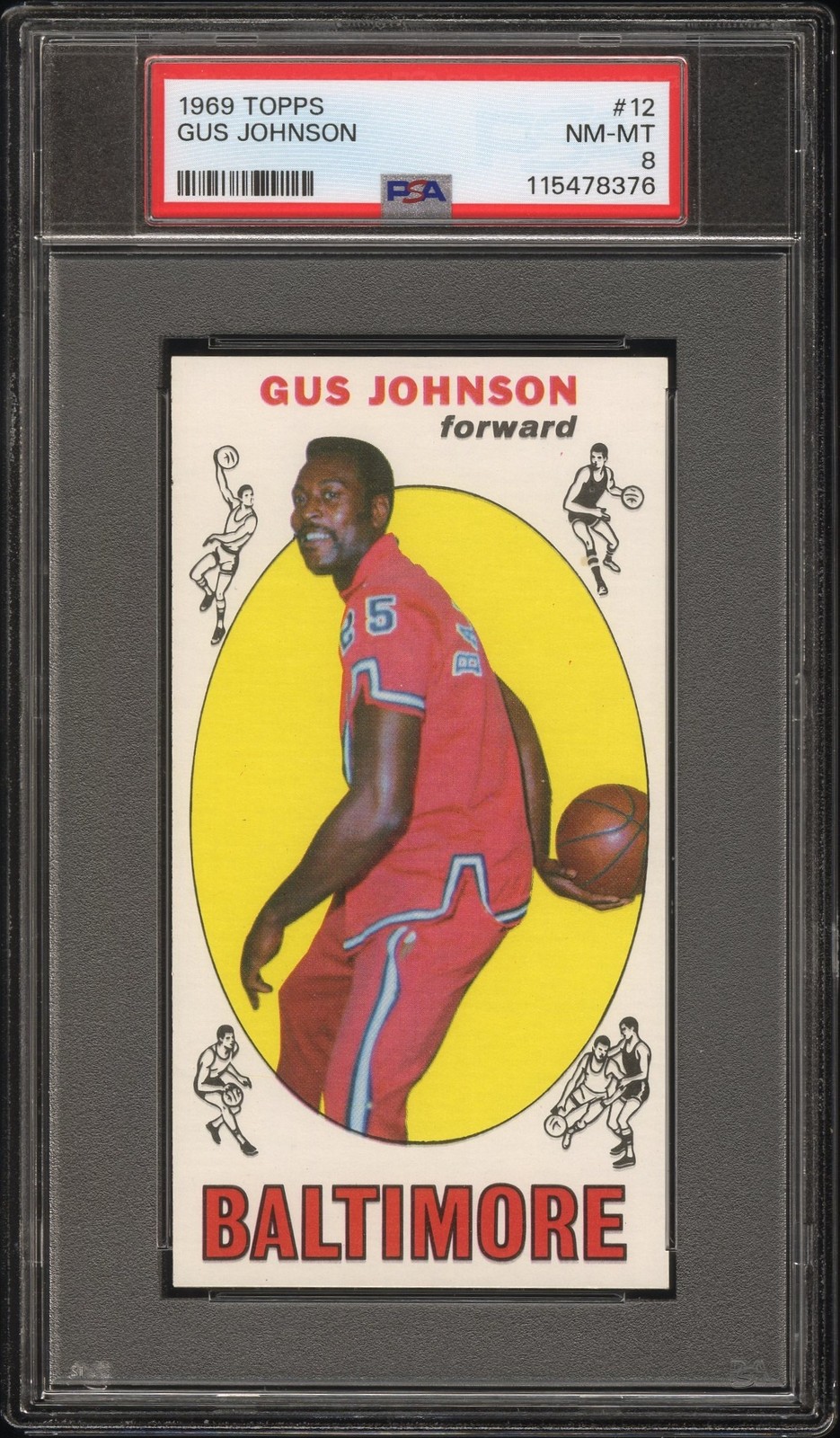 1969 TOPPS #12 GUS JOHNSON PSA 8