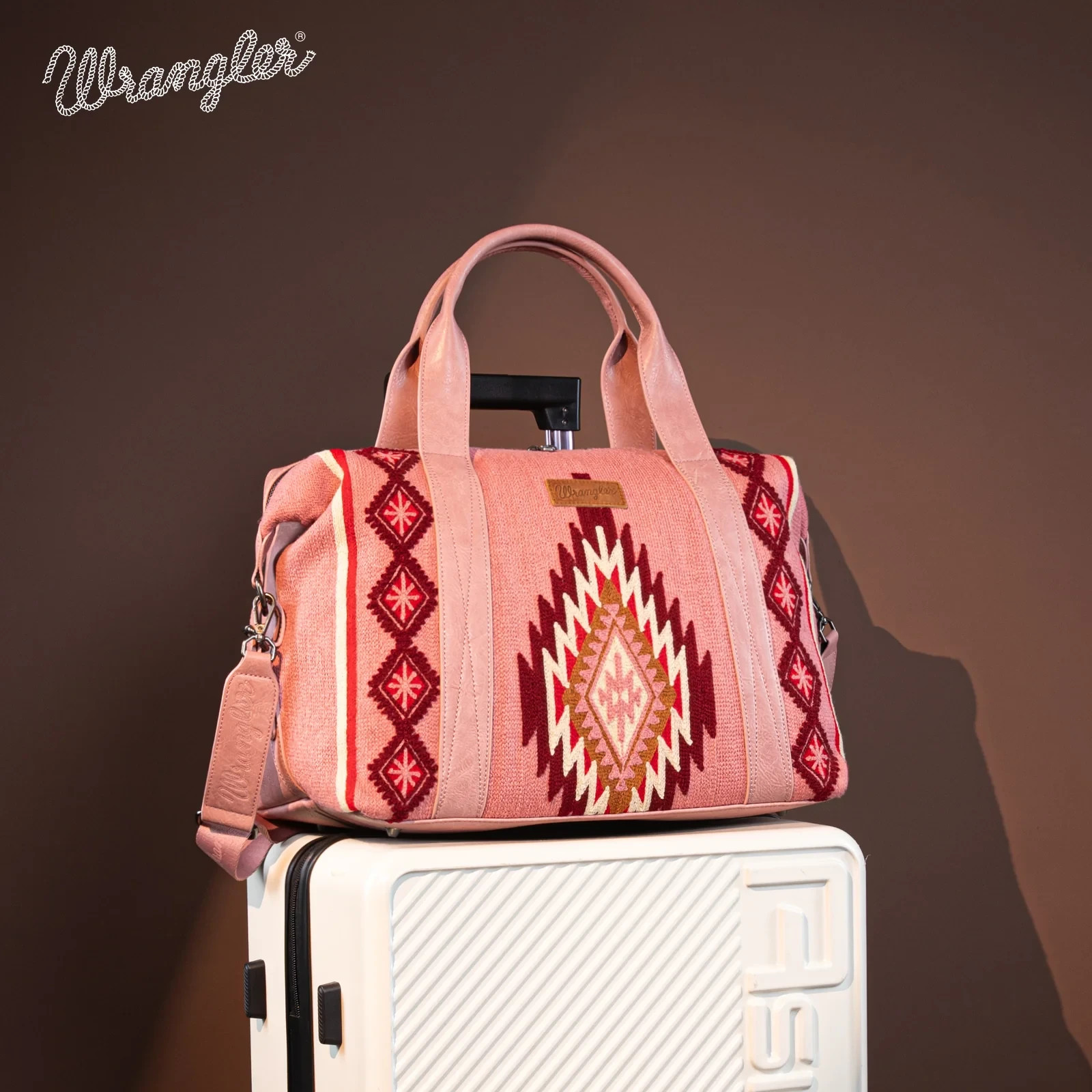 Montana West Wrangler Duffle Travel Bag Weekender Luggage Aztec Southwest Pink thumbnail 4