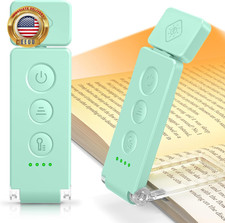 12 LED Rechargeable Book Light, Clip-On Reading Light with 5 Colors 5 Brightne