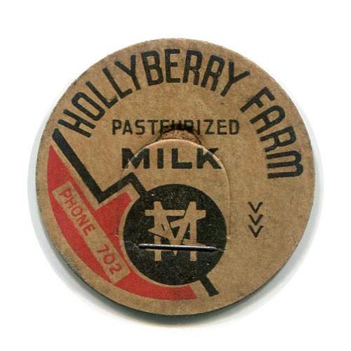 Version 1 Hollyberry Farm Aiken SC Milk Bottle Cap County South Carolina Dairy
