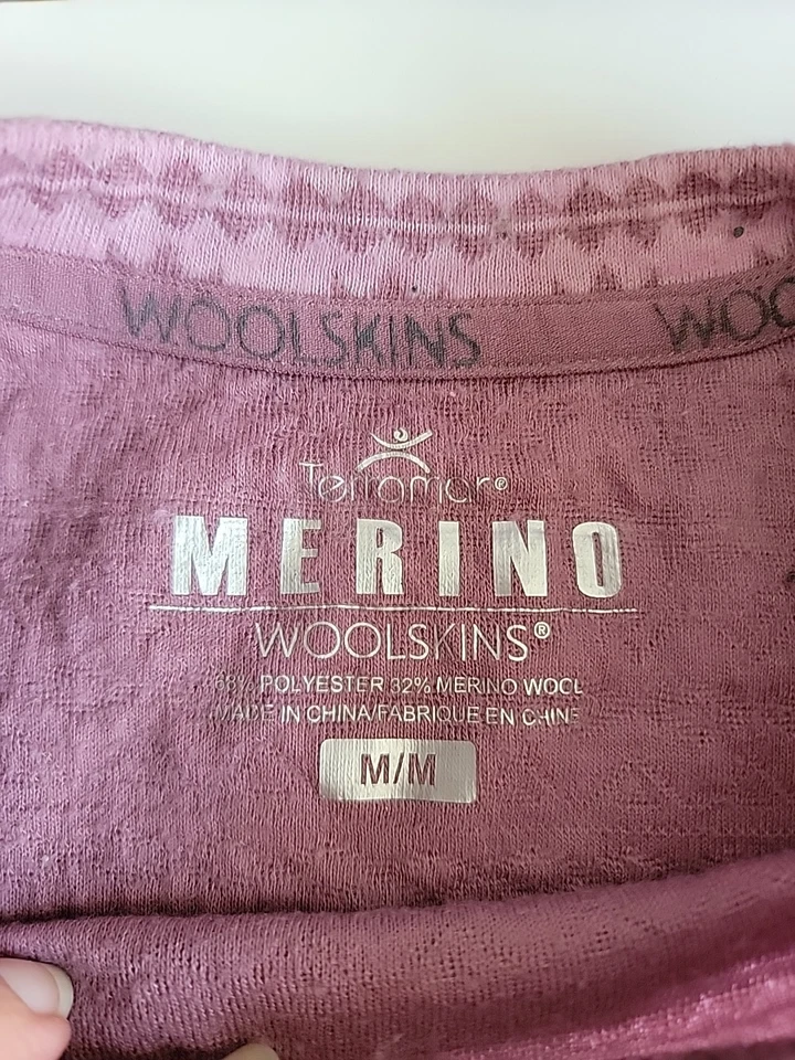 Camisa Terramar Merino Lana Piel Mujer Mediana Rosa Nórdica Manga Larga Capa Base Foto 2 de 4