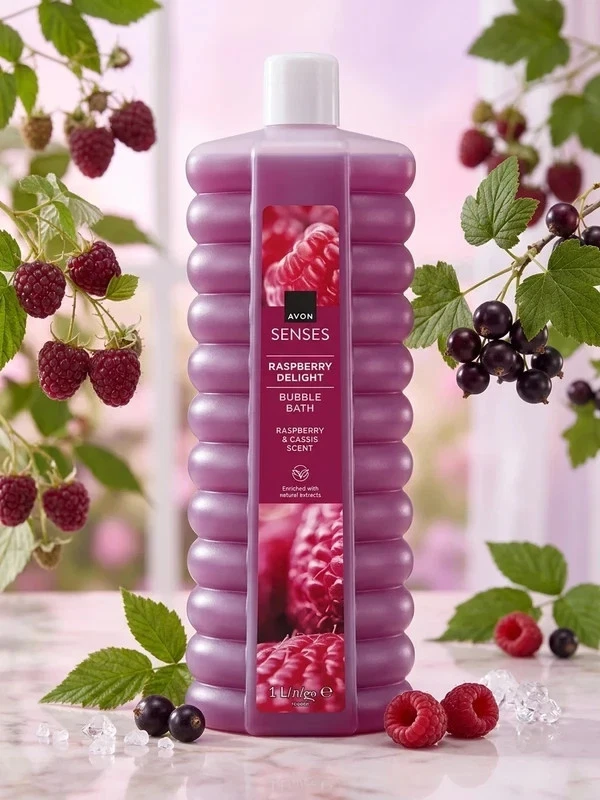 🦋 Bain moussant Avon Senses - Raspberry Delight 🦋 - Photo 1/1