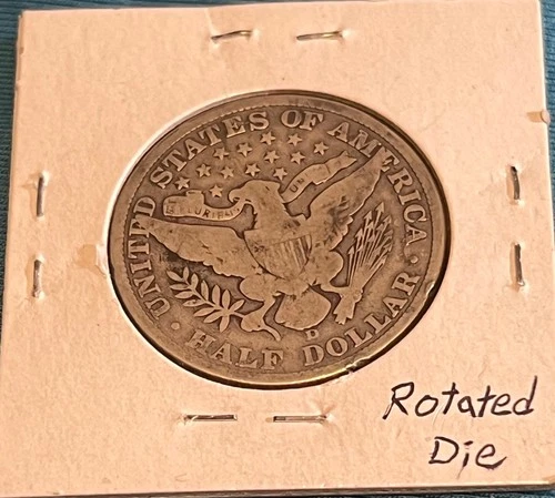Nice 1906-D Barber 90% Silver Half Dollar ~ Rotated Die!