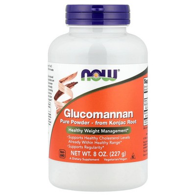 Now Foods Glucomannan Pure Powder 8 oz 227 g GMP Quality Assured, Kosher, Vegan,