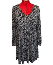 Kaileigh Sz 2X Magdalena Knit Tiered Dress Black White Formal Cottage Core NWT