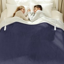 Heated Blanket Queen Size 84" x 90" Warm Flannel Sherpa Electric Blanket W/ Dual