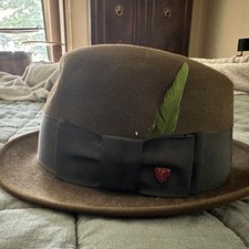 Vintage Champ Olive Green Felt Fedora Hat