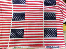 American Flag USA Poly Cotton Blend Fabric 12 Printed Flags 9.5x18 per panel