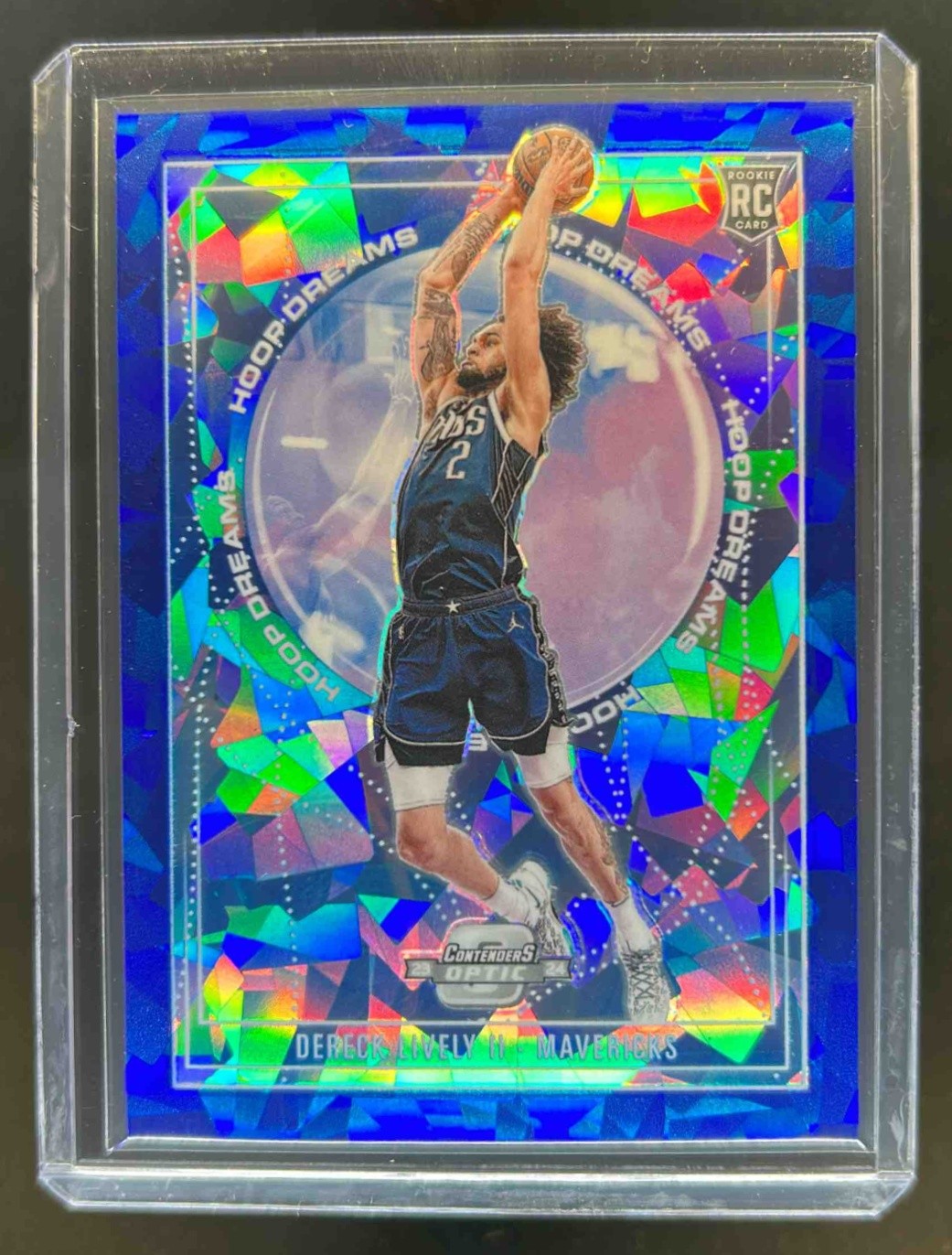 2023-24 Contenders Optic Dereck Lively II Hoop Dreams RC Blue Cracked Ice #63/75