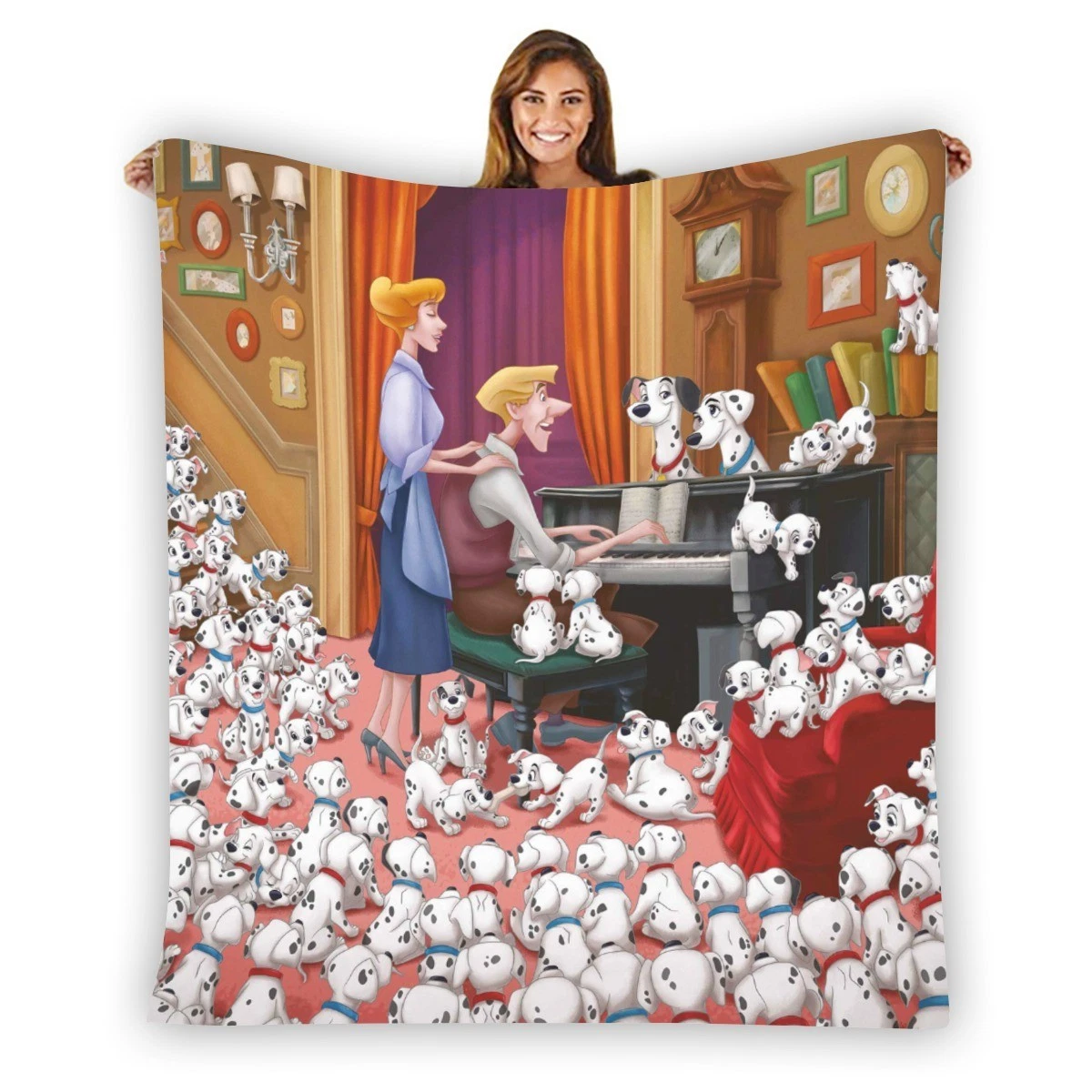 Top! 101 Dalmatians Roger Soft Warm Single-Side Printing Flannel Fleece Blanket