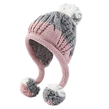  Women Winter Peruvian Beanie Hat Ski Cap Fleece Lined Ear A04-m8888-hanfen