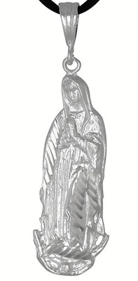 Sterling Silver .925 Virgin Mary Our Lady of Guadalupe Pendant | Made in USA