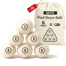 Wool Dryer Balls Laundry, XXL(3.1") 6 Pack, Premium Fabric Softener Ball, Reu...