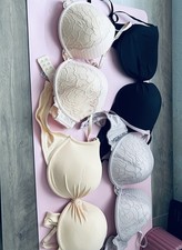 Damen Push-Up-BH Set 85C, Spitze, Blumenmuste...