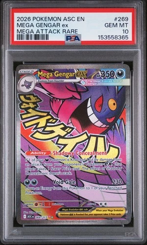 2026 POKEMON ASC EN-ASCENDED HEROES MEGA ATTACK RARE #269 MEGA GENGAR EX PSA 10