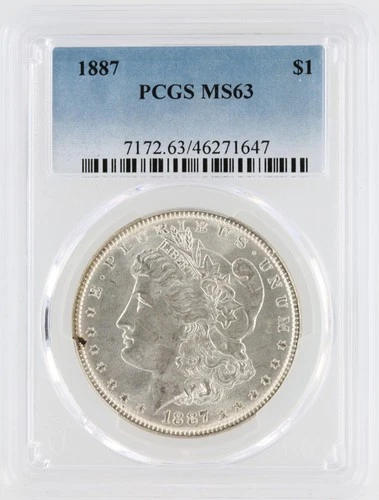 1887 Morgan Silver Dollar PCGS MS63 S$1 Philadelphia Minted No Reserve