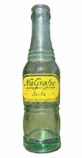 Vintage Nu Grape Green Glass Soda Bottle Atlanta Ga ACL Duraglass 6 oz