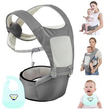 Baby Carrier with Hip Seat,Safety-Certified 2-in-1 Baby Carrier Newborn to , ...