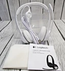 Logitech H390 Wired USB On-Ear Stereo Headphones with Mic White PC Laptop