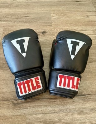 Title Boxing Classic Hook and Loop Black/Red Training Boxing Gloves Reg