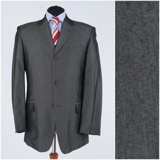 Mens Three Button Sport Coat 42R US Size S.OLIVER Grey Viscose Blazer Jacket