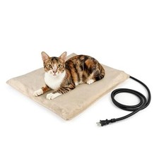 Pet Heating Pad for Dogs and Cats, Heated Cat 17.7"L x 15.7"W x 0.4"Th Khaki
