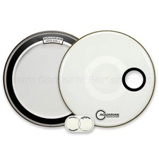 Aquarian Super Kick II Clear/Regulator White Bass Drumhead Pack 20"