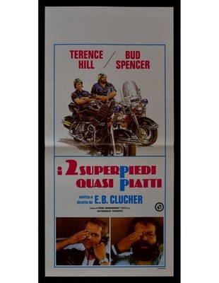 locandina I DUE SUPERPIEDI QUASI PIATTI 2 terence hill bud spencer moto B57