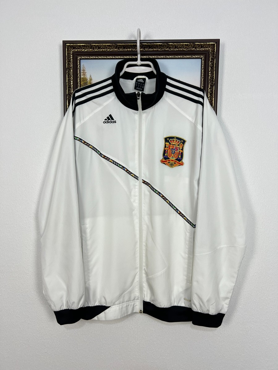 Vintage Adidas Spain White Football Jacket Soccer Mens Track Top