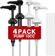 4 Pack Gallon Pump Dispenser 38-400 Plastic for 1 Gallon Bottles Black White