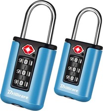 2 Pack TSA Approved Luggage Locks, Combination Travel Padlock, 3-Digit Waterproo