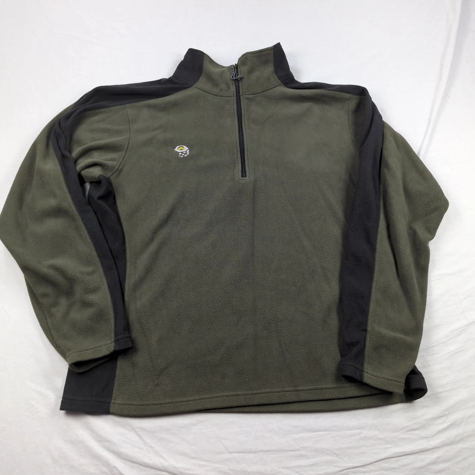 Mountain Hardwear Fleece Jacket Mens Extra Large Green Quater Zip Outdoor Hiking