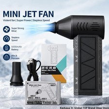 Cordless Electric Air Duster Turbo Jet Blower Mini Fan LED Rechargeable 120000RP