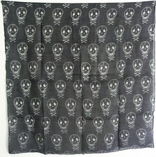 Baumwolltuch Bandana Halstuch Totenköpfe schwarz 100 x 100 Halstuch Pirat