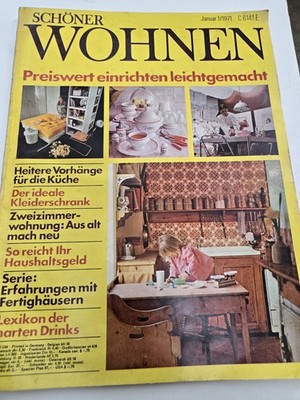 Vintage 1971 Schöner Wohnen German Interior Design Magazine January Retro 1970s