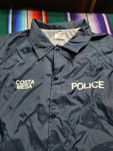 Vintage Costa Mesa California Police Snap Up Windbreaker Jacket Size XL USA Made - Picture 4 of 12