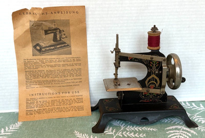 Casige German Child s Toy Sewing Machine Tulip Pattern Vintage Watch Video