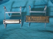 Vintage Harmonica Hohner Marine Band 1896 Key C Pre War Mouse Ears Patent w/ Box