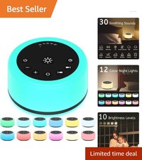 Soothing Sleep Sound Machine  Night Light - 30 Sounds, 12 Colors for All Ages