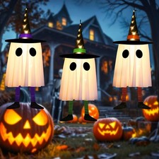 Halloween Swinging Ghost Outdoor Decor, Spooky Hanging Ghosts Decorations  Set