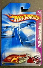 2008 Hot Wheels Pit Cruiser Race World Time: Custom Bikes Red w Flames HW9